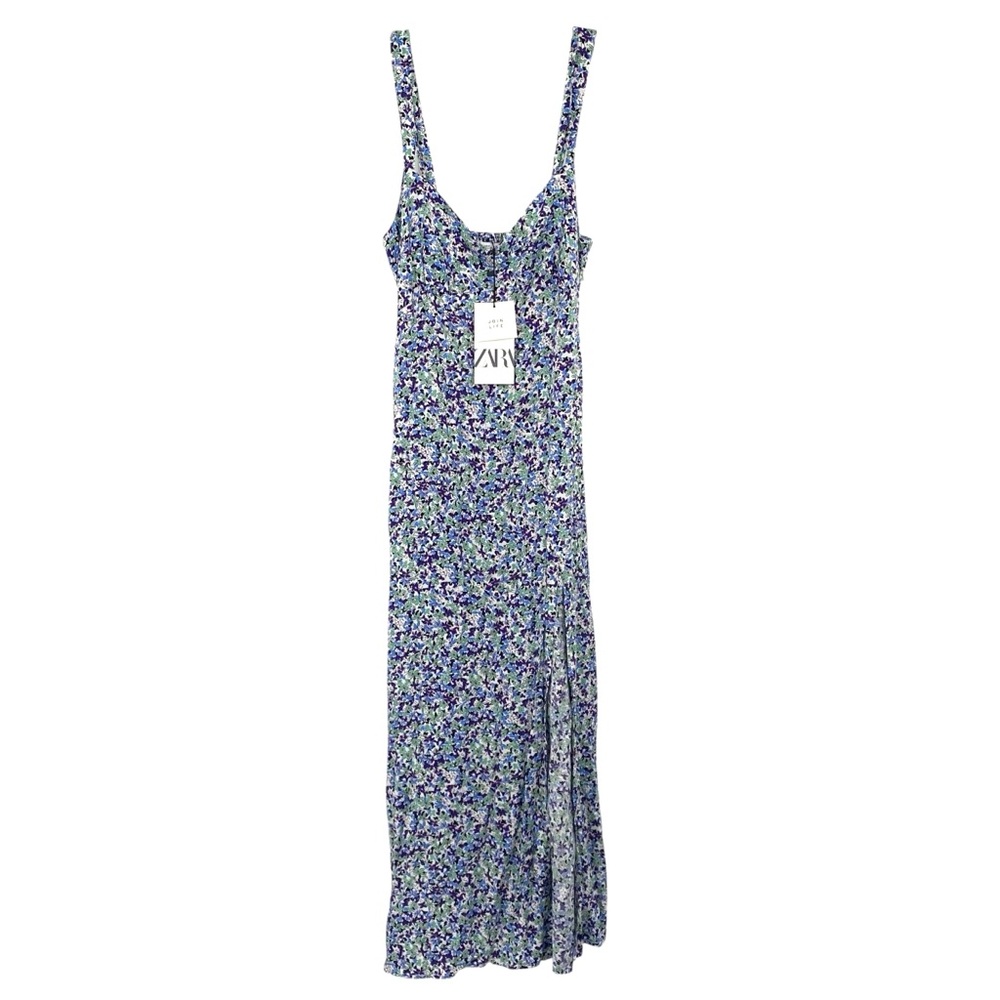 Zara Floral Print Midi Dress New Side Slit